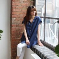 Olivia Denim Linen Shirt S/M -8 to 10 by Biggie Best
